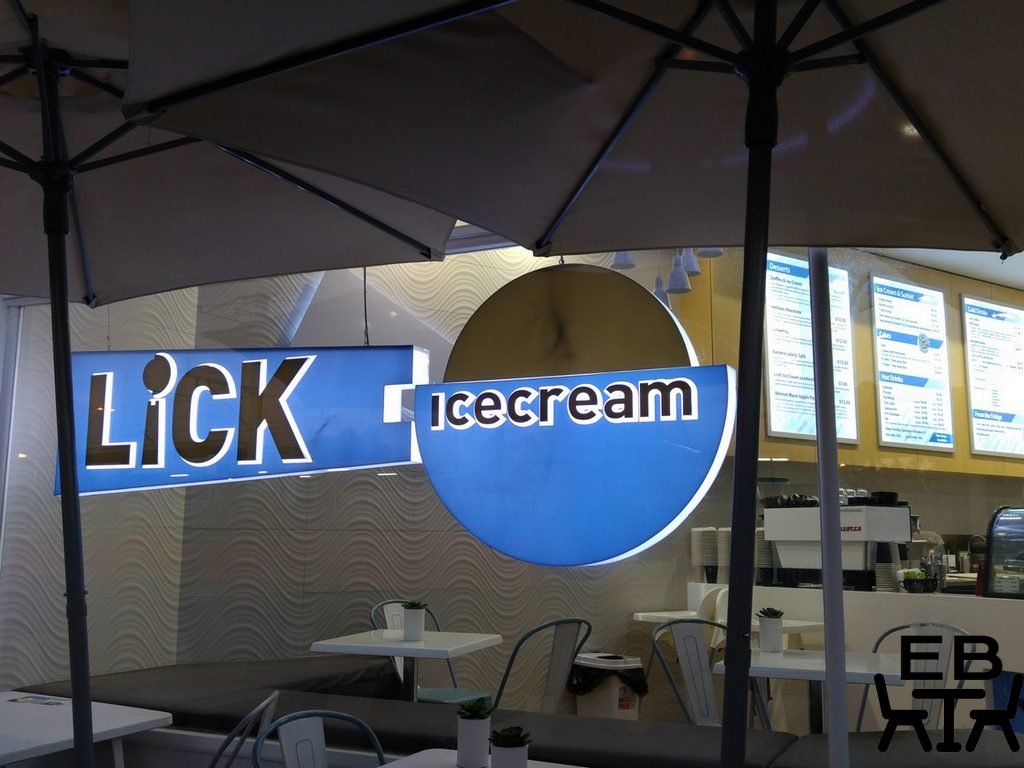 Lick ice cream sign