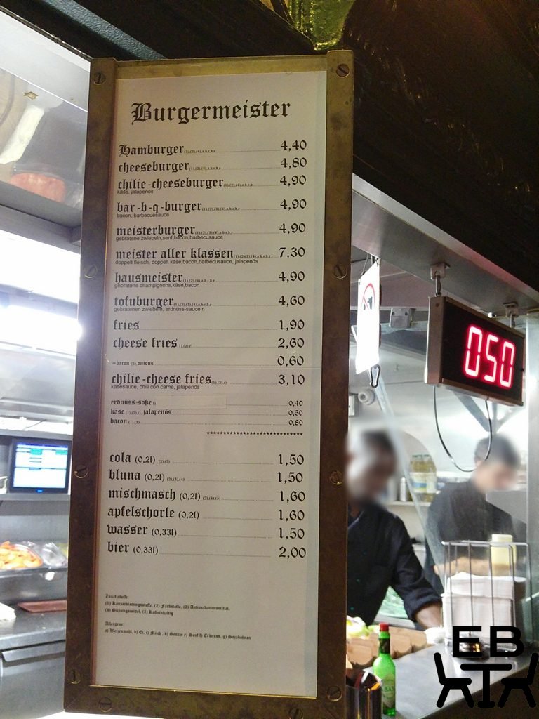 Burgermeister menu