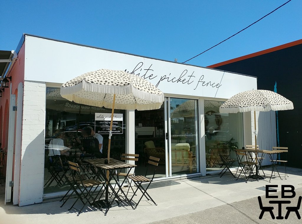 white picket fence cafe front